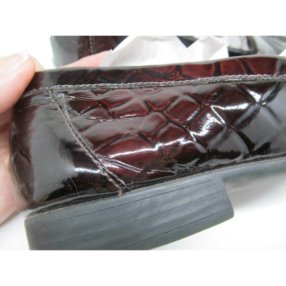 Clarks Bendables Brown Patent Moc Toe Croc Print Loafers Size US 8.5 M - Picture 3 of 12